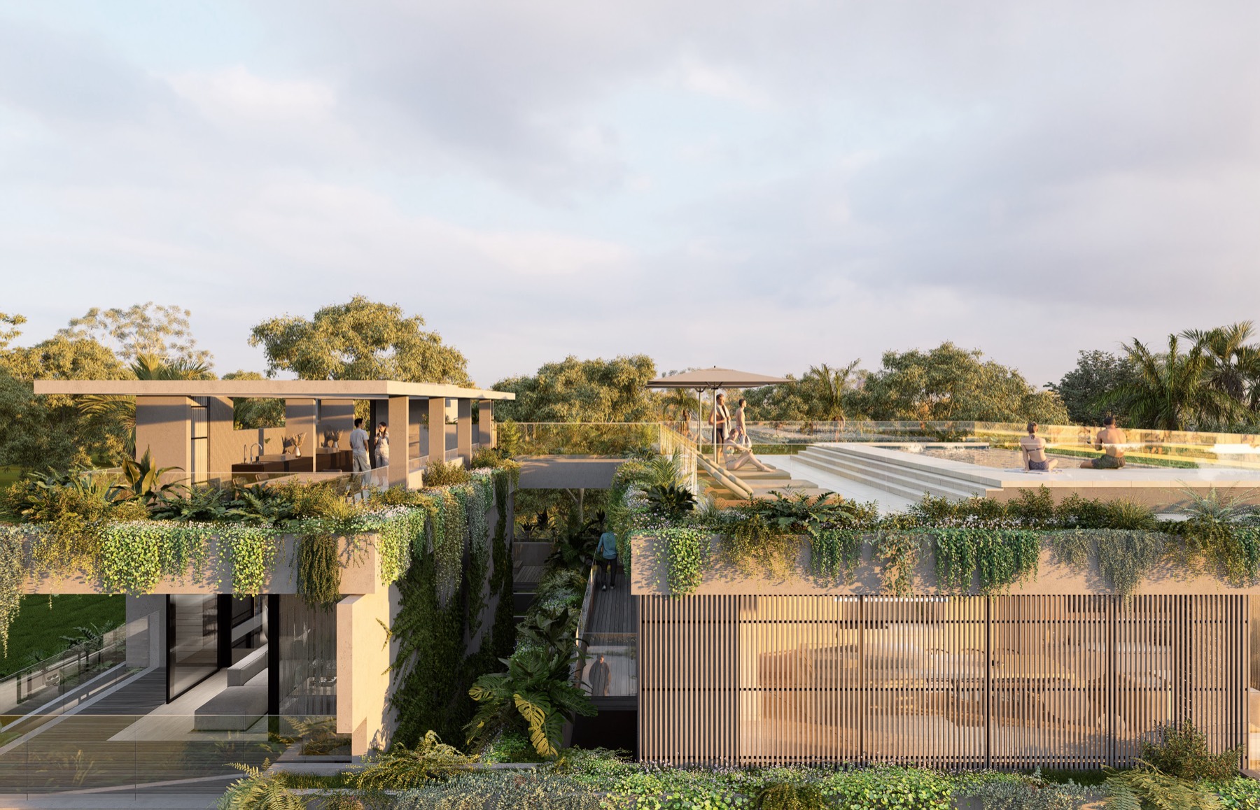 Rooftop pool and lounge terrace